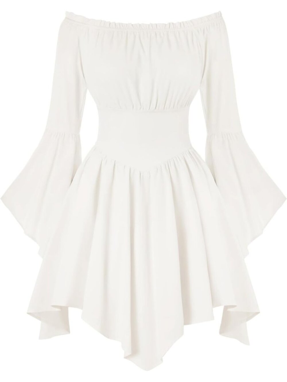 Women's White Bell Sleeve Off Shoulder Imported Halloween Costume Dress